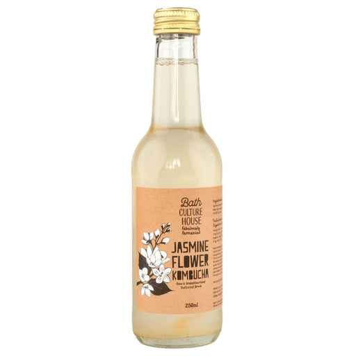 Bottle of raw and live kombucha traditional brew on white background made in Bath.